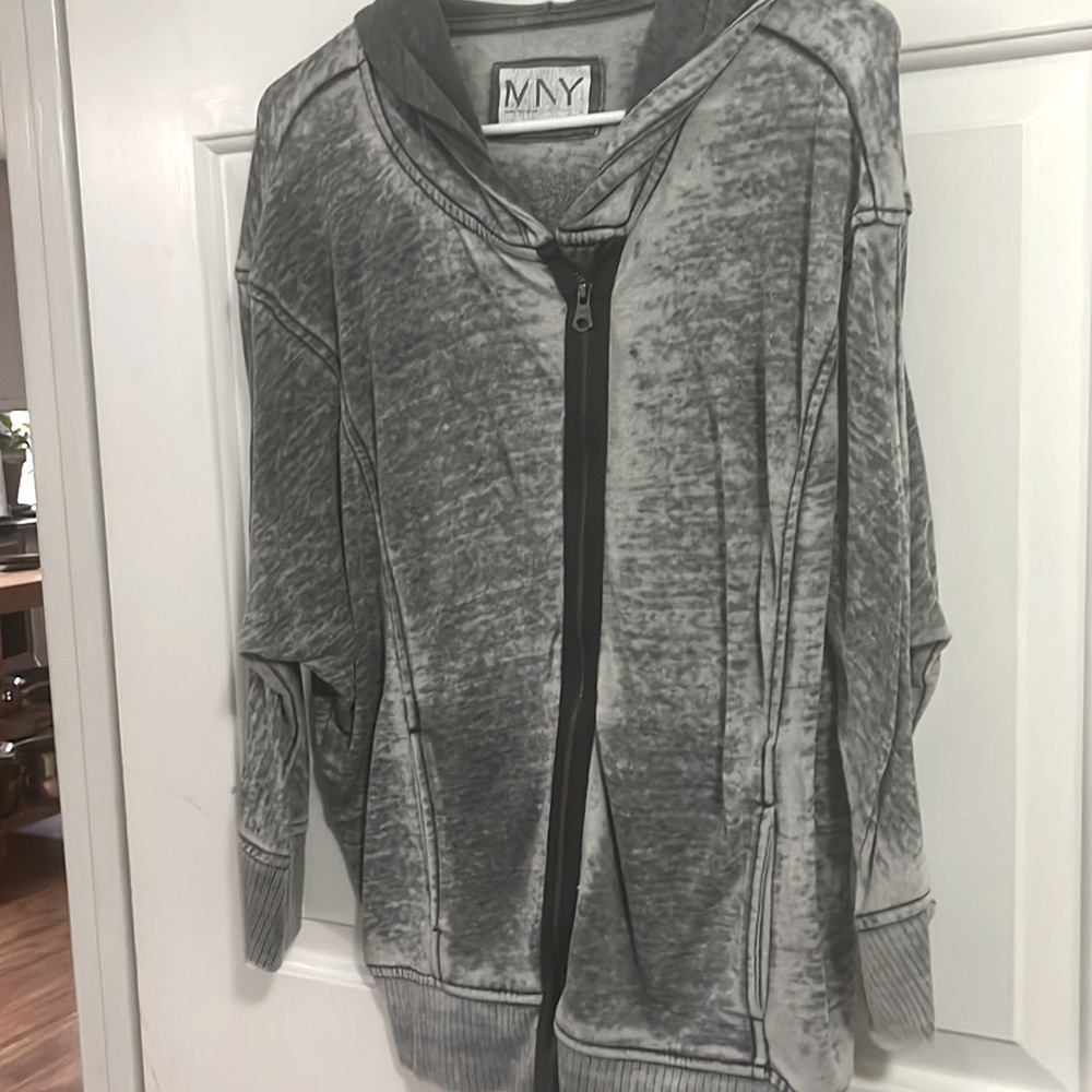 MNY - super lightweight soft Heather gray athletic jacket - L Andrew Marc